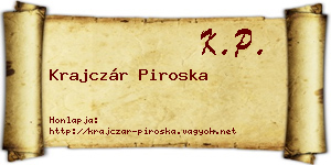 Krajczár Piroska névjegykártya